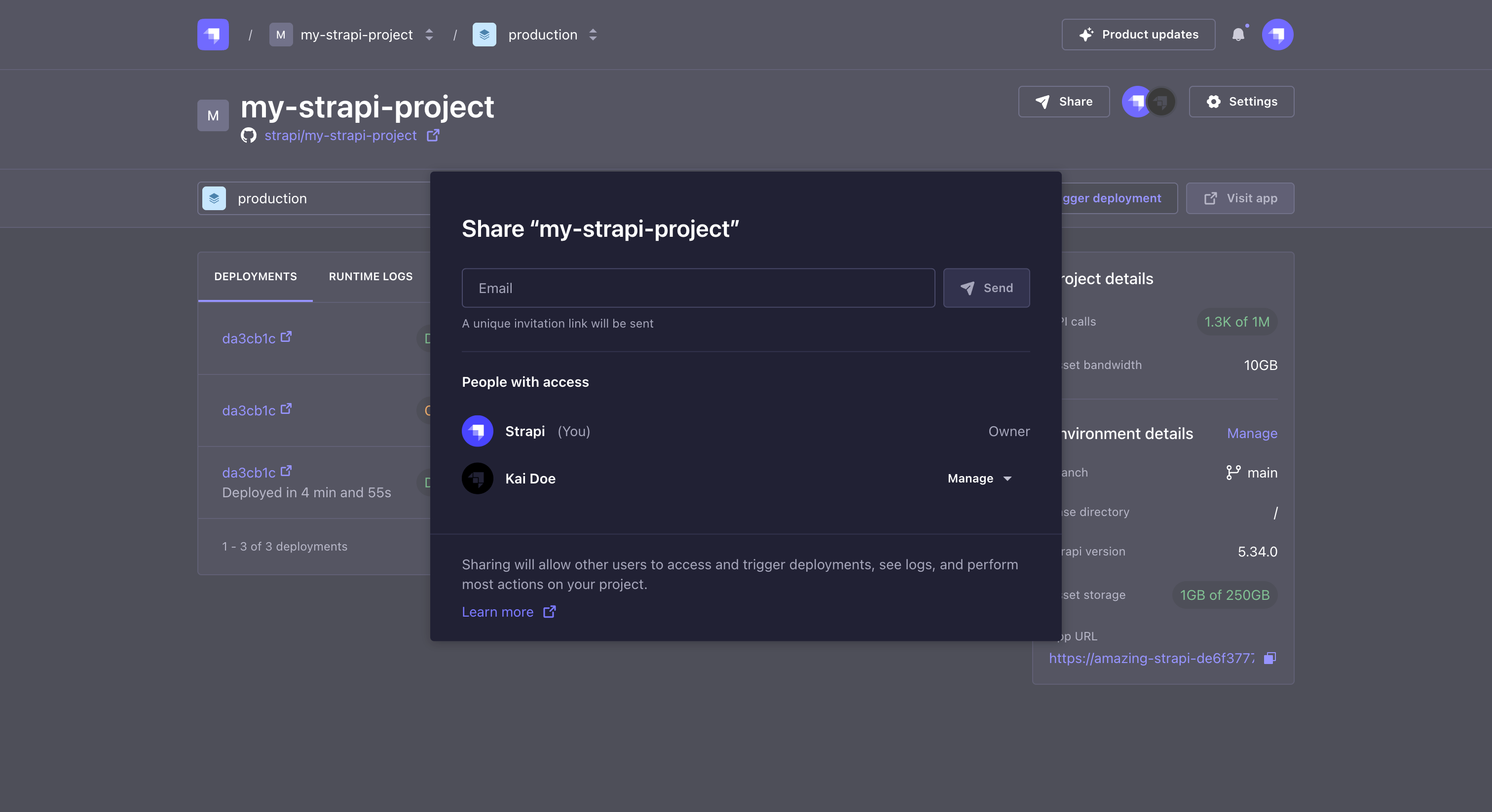 Share button and avatar
